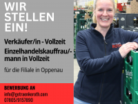 Verk&auml;ufer/in und Einzelhandelskauffrau/mann in Vollzeit f&uuml;r Oppenau